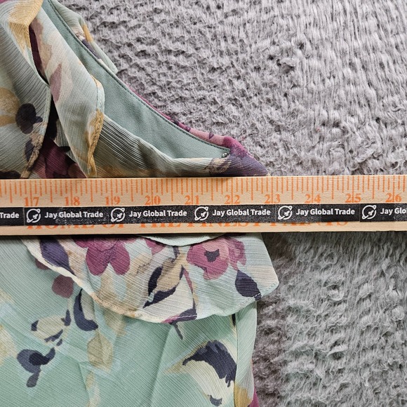 $115 NWT Lauren Ralph‎ Lauren Sleeveless Tank Top Women 16 Ruffle Floral Green - Picture 9 of 12